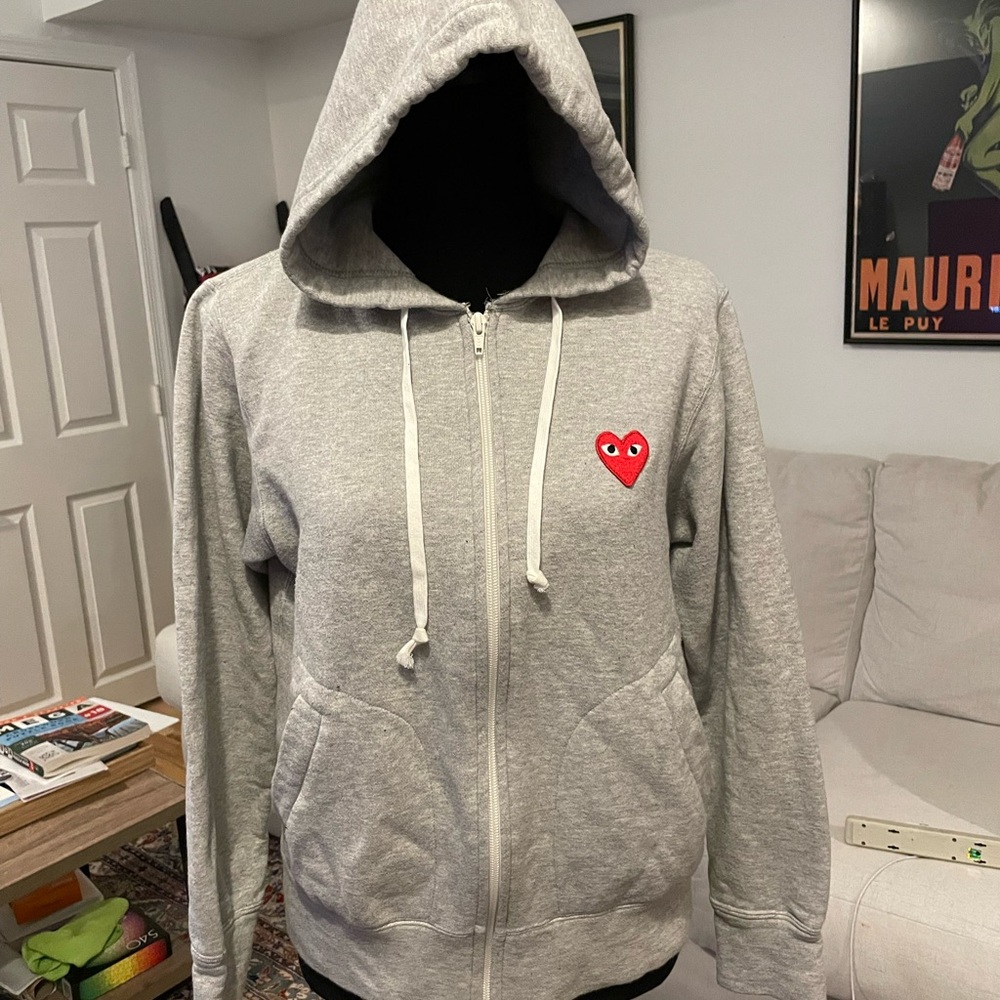 Comme de Garçons PLAY Appliqué Zip Hoodie Sz L